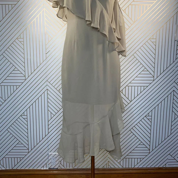 Keepsake the Label Cosmic Girl Ruffle Dress in Willow Tan Beige Green Size Small - Picture 4 of 11